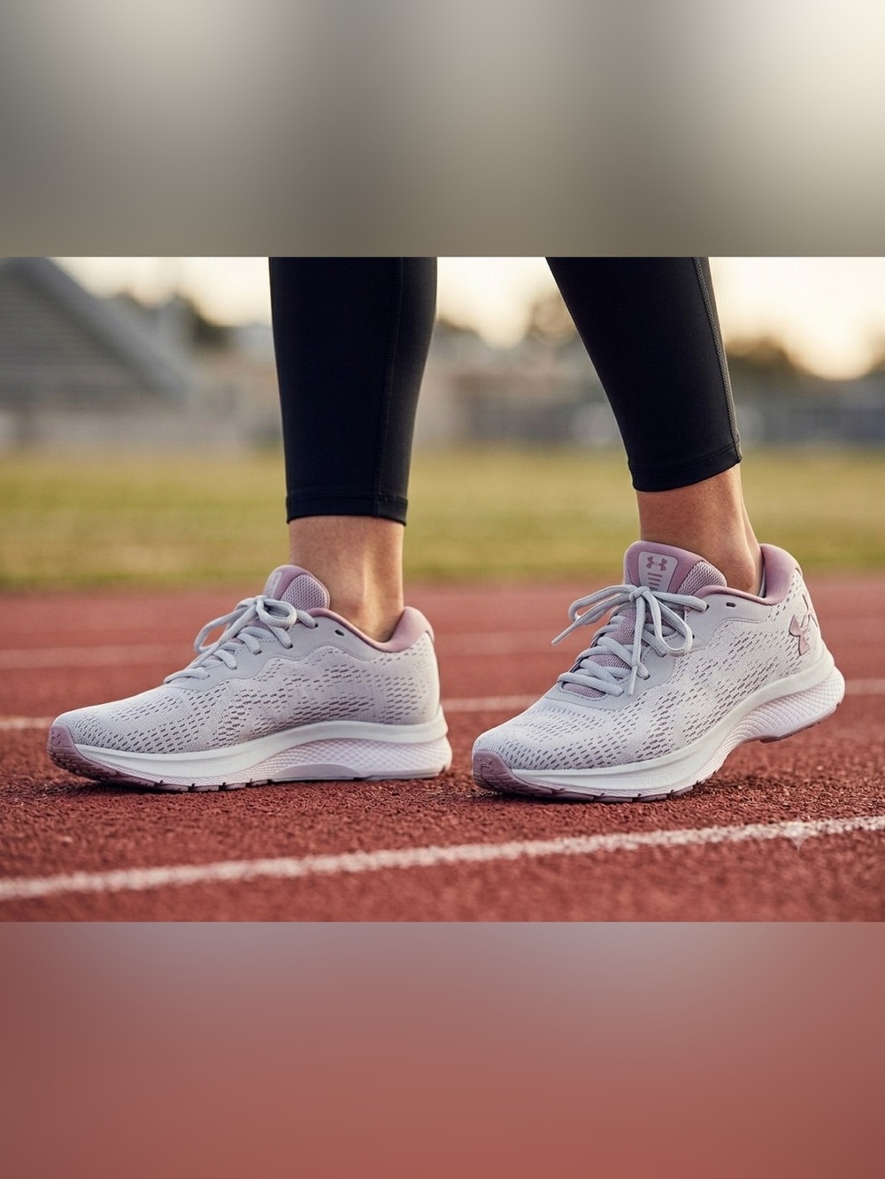 Under Armour Women's Light Gray and lavender Athletic Shoes